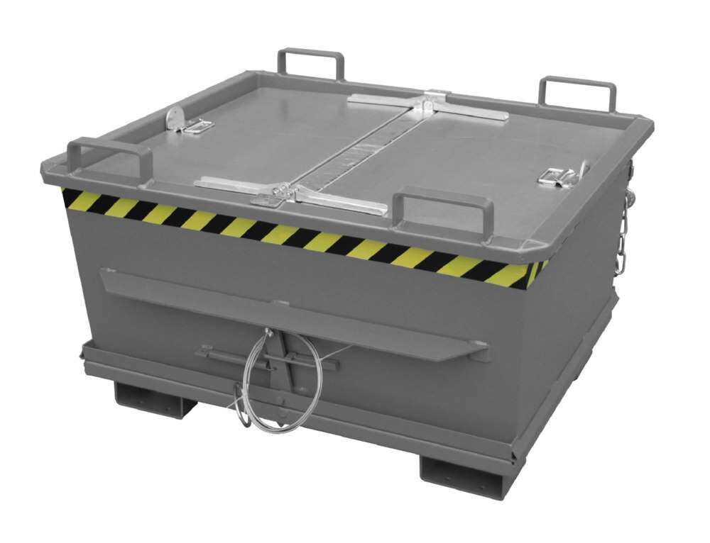 Bauer Klappbodenbehälter BKB 500 lackiert in mausgrau 1200 x 1040 mm Produktbild Bauer Klappbodenbehälter BKB 500 lackiert in mausgrau 1200 x 1040 mm bild 3