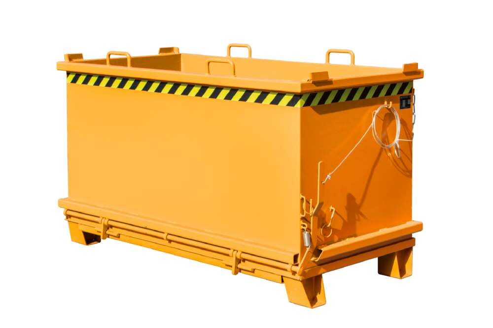 Bauer Klappbodenbehälter SB 1500 lackiert in der Farbe Gelborange Produktbild Bauer Klappbodenbehälter SB 1500 lackiert in der Farbe Gelborange bild 2