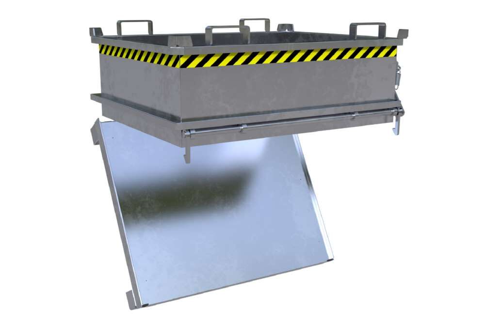 Bauer Mini-Klappbodenbehälter MSB 400 feuerverzinkt Produktbild Bauer Mini-Klappbodenbehälter MSB 400 feuerverzinkt bild 2