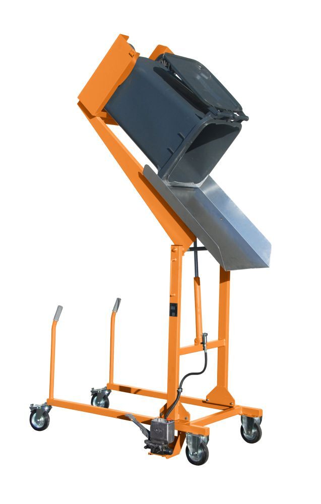 Bauer Mülltonnen Kippstation MKS-F lackiert in der Farbe Gelborange Produktbild Bauer Mülltonnen Kippstation MKS-F lackiert in der Farbe Gelborange bild 2