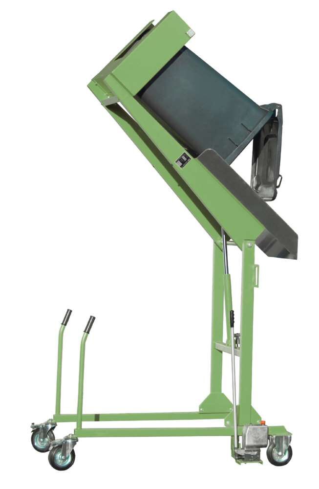 Bauer Mülltonnen-Kippstation mit Handpumpe MKS-H lackiert resedagrün Produktbild Bauer Mülltonnen-Kippstation mit Handpumpe MKS-H lackiert resedagrün