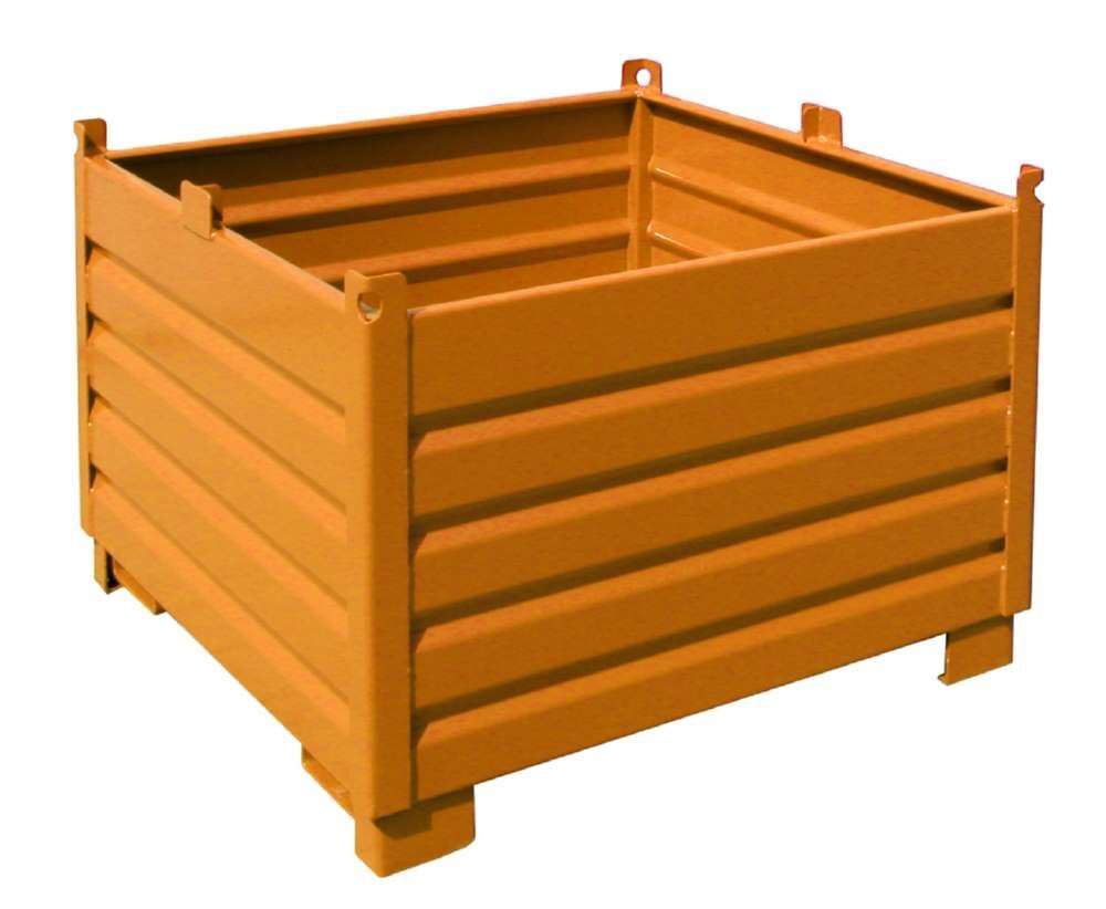 Bauer Sammelbehälter System SBS 1000 gelborange 1200 x 850 x 1200 mm Produktbild Bauer Sammelbehälter System SBS 1000 gelborange 1200 x 850 x 1200 mm
