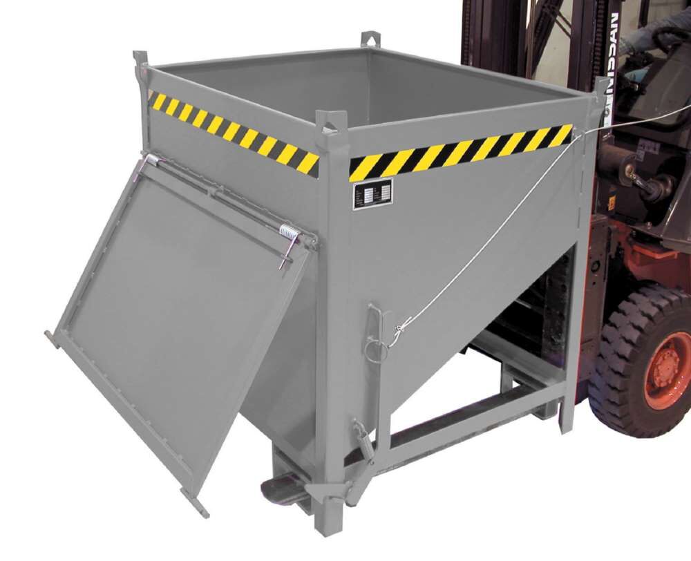 Bauer Silobehälter SGK 75 lackiert mausgrau mit Stirnseitige Klappe Produktbild Bauer Silobehälter SGK 75 lackiert mausgrau mit Stirnseitige Klappe