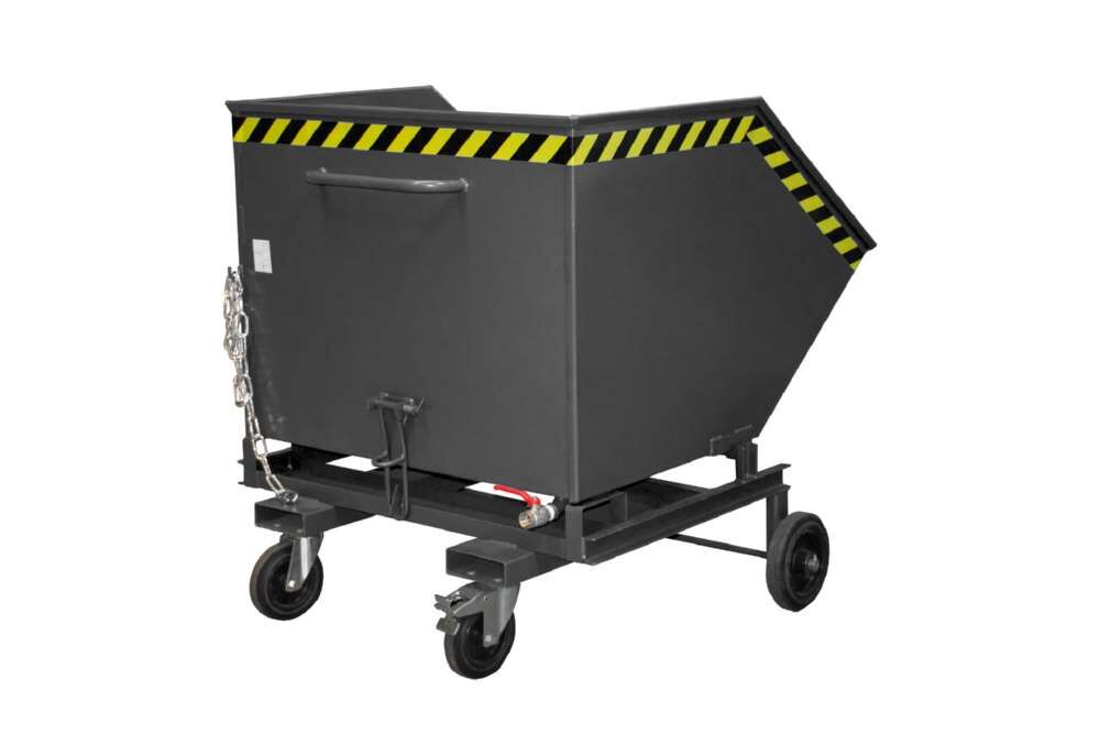 Bauer Späne-Kastenwagen SKW-ET 1000 Öl und wasserdicht lackiert schwarzgrau Produktbild Bauer Späne-Kastenwagen SKW-ET 1000 Öl und wasserdicht lackiert schwarzgrau bild 2