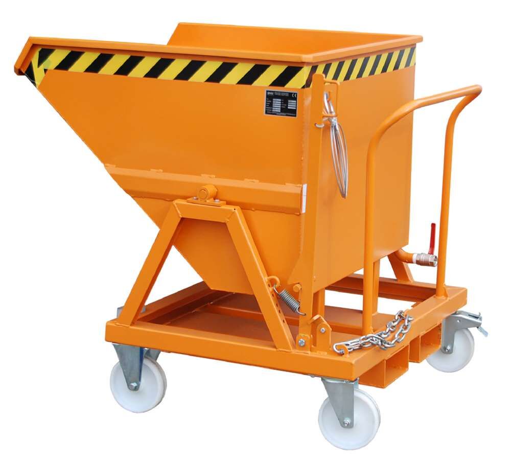 Bauer Späne-Kippmulde SKS 400 lackiert gelborange 1050 x 1220 x 1115 mm Produktbild Bauer Späne-Kippmulde SKS 400 lackiert gelborange 1050 x 1220 x 1115 mm