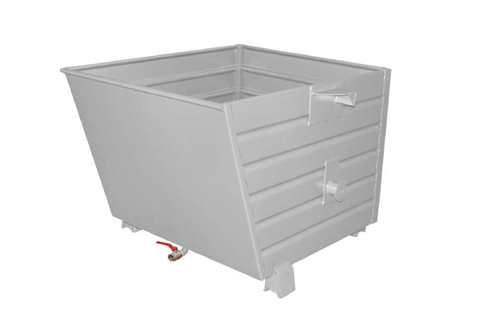 Bauer Späne-Stapelkipper BSS 90 mit Siebblech und Ablasshahn lackiert mausgrau Produktbild Bauer Späne-Stapelkipper BSS 90 mit Siebblech und Ablasshahn lackiert mausgrau