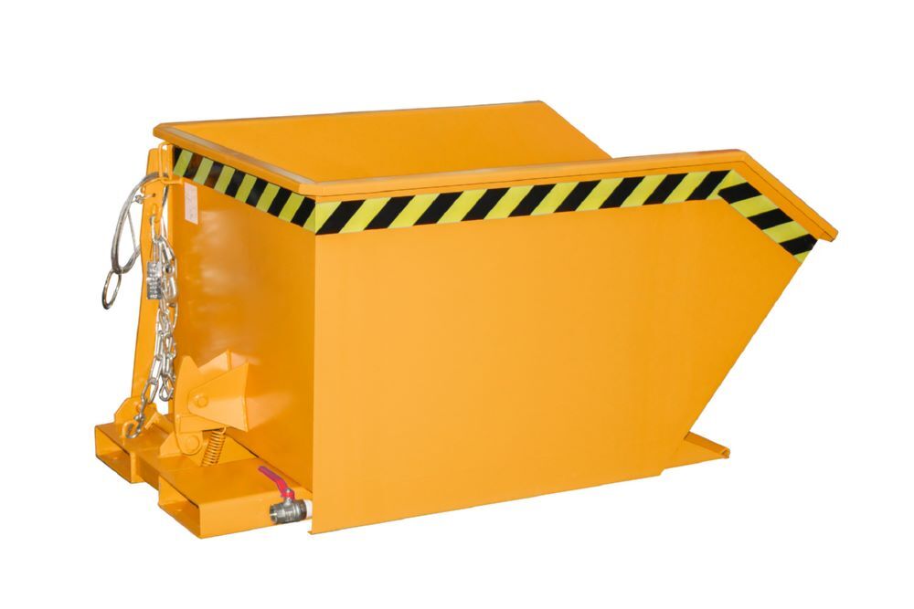 Bauer Spänebehälter GU-E 500 lackiert Gelborange Tragfähigkeit 1000 kg Produktbild Bauer Spänebehälter GU-E 500 lackiert Gelborange Tragfähigkeit 1000 kg