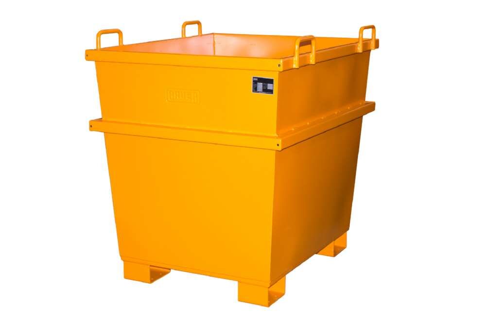Bauer Universalcontainer UC 1000 lackiert gelborange 1200 x 1040 x 1215 mm Produktbild Bauer Universalcontainer UC 1000 lackiert gelborange 1200 x 1040 x 1215 mm
