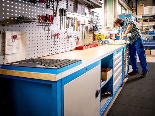 Produktbild Abdeckplatte Schubladenschrank Tiefe 500, Buche Multiplex, R 18-16 Maße in mm (B bild 2