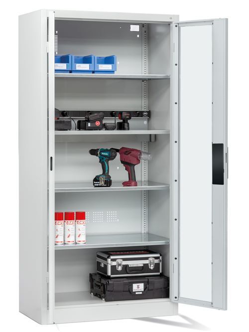 Bedrunka+Hirth Akkuladeschrank mit Sichtfenster Basic 930 x 500 x 1950 mm Produktbild Bedrunka+Hirth Akkuladeschrank mit Sichtfenster Basic 930 x 500 x 1950 mm
