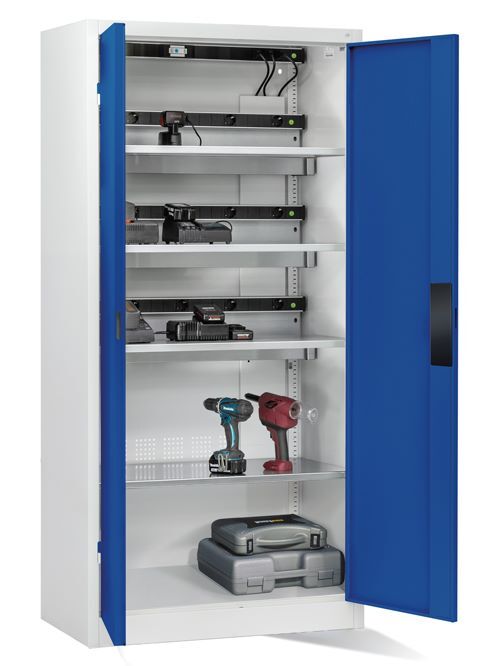 Bedrunka+Hirth Akkuladeschrank mit Tür Comfort 930 x 500 x 1950 mm Produktbild Bedrunka+Hirth Akkuladeschrank mit Tür Comfort 930 x 500 x 1950 mm