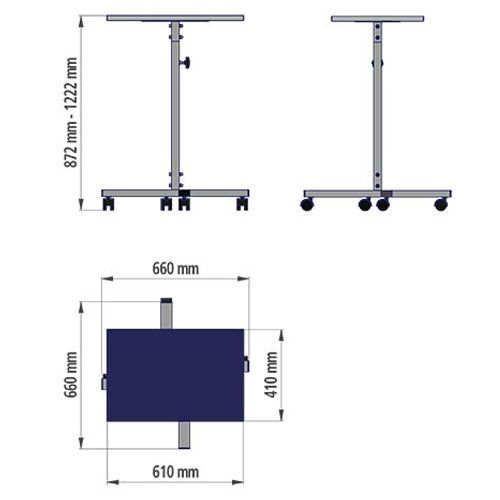 Produktbild Bedrunka+Hirth Arbeits und Montagegestell stufenlos höhenverstellbar 660 x 660 mm bild 2