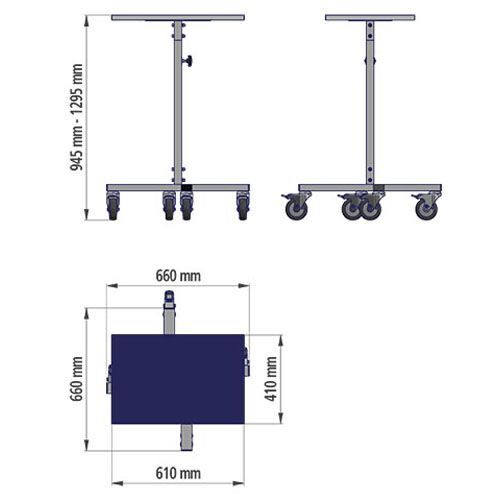 Bedrunka+Hirth Arbeits und Montagegestell mit Rollen 660 x 660 mm Produktbild Bedrunka+Hirth Arbeits und Montagegestell mit Rollen 660 x 660 mm bild 2