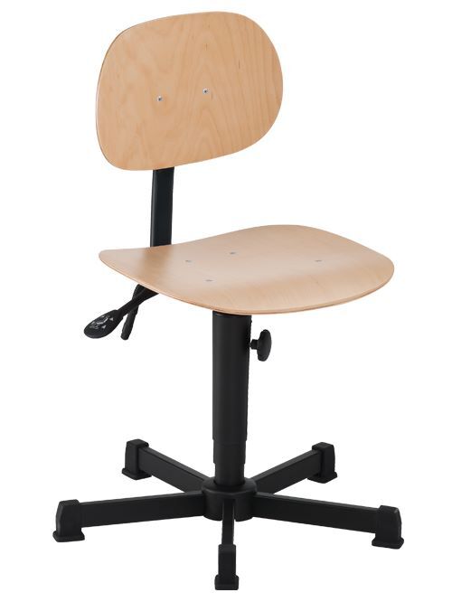 Bedrunka+Hirth Arbeitsdrehstuhl mit Bodengleitern 440 bis 630 mm Buche Produktbild Bedrunka+Hirth Arbeitsdrehstuhl mit Bodengleitern 440 bis 630 mm Buche