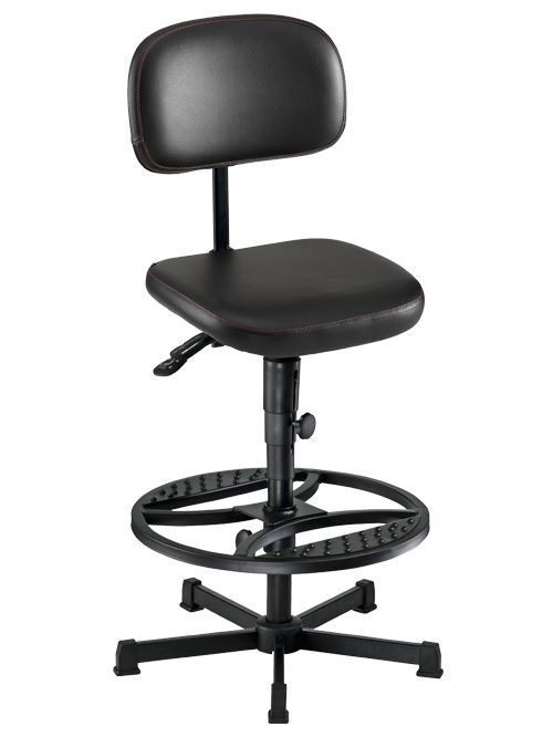 Bedrunka+Hirth Arbeitsdrehstuhl mit Bodengleitern und Fußring Sitzhöhe 690 bis 930 mm Produktbild Bedrunka+Hirth Arbeitsdrehstuhl mit Bodengleitern und Fußring Sitzhöhe 690 bis 930 mm