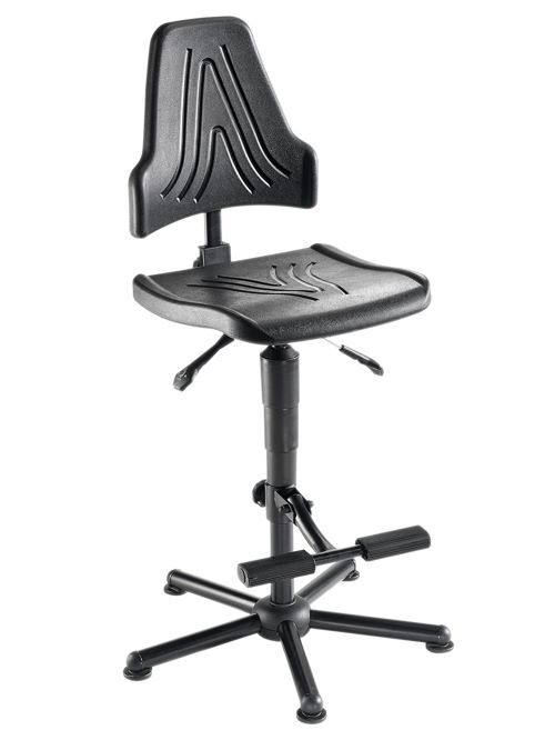 Bedrunka+Hirth Arbeitsdrehstuhl mit Bodengleitern und Fußstütze 590 bis 840 mm Produktbild Bedrunka+Hirth Arbeitsdrehstuhl mit Bodengleitern und Fußstütze 590 bis 840 mm