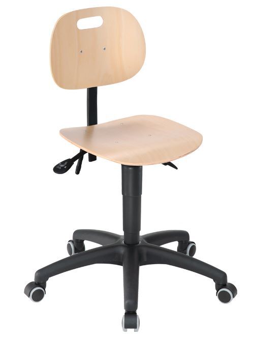 Bedrunka+Hirth Arbeitsdrehstuhl mit Rollen 480 bis 620 mm Buche Produktbild Bedrunka+Hirth Arbeitsdrehstuhl mit Rollen 480 bis 620 mm Buche