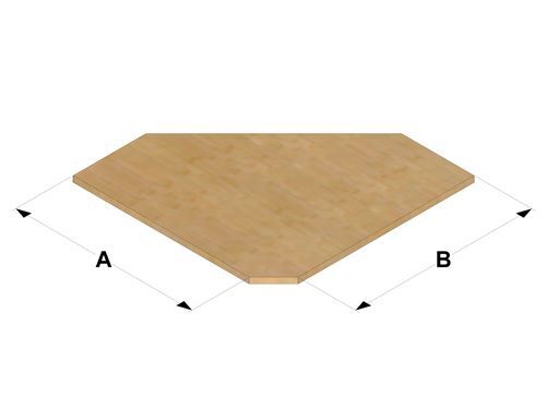 Produktbild Arbeitsplatte workergo Tiefe 750, Eck-Platte abgeschrägt geeignet für Klemmfests bild 2
