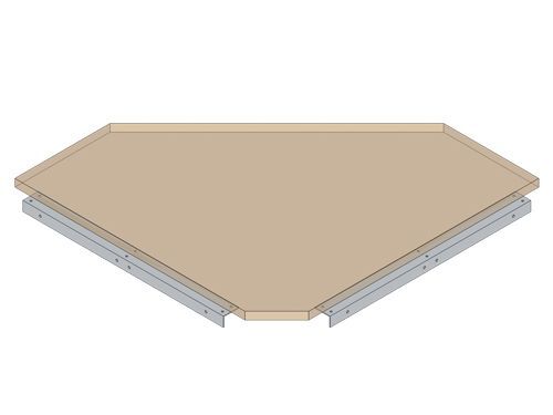 Produktbild Arbeitsplatte workraster Tiefe 854, Eck-Platte abgeschrägt, MDF-Platte mit 0,7 m bild 2