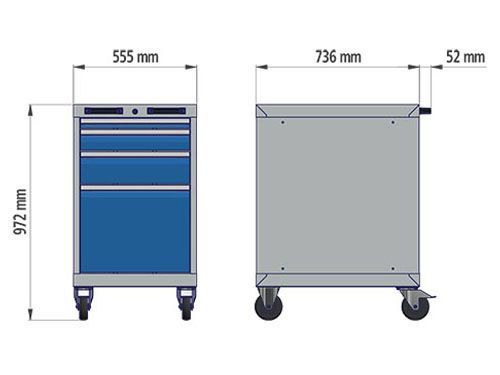 Bedrunka+Hirth CNC Schubladenschrank Raster R 18-24 mit Schubladen 555 x 736 x 819 mm Produktbild Bedrunka+Hirth CNC Schubladenschrank Raster R 18-24 mit Schubladen 555 x 736 x 819 mm