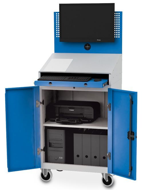 Bedrunka+Hirth Computerschrank mobil 1 Lochwand mit Flachbildschirmhalterung 680 x 500 x 1610 m Produktbild Bedrunka+Hirth Computerschrank mobil 1 Lochwand mit Flachbildschirmhalterung 680 x 500 x 1610 m