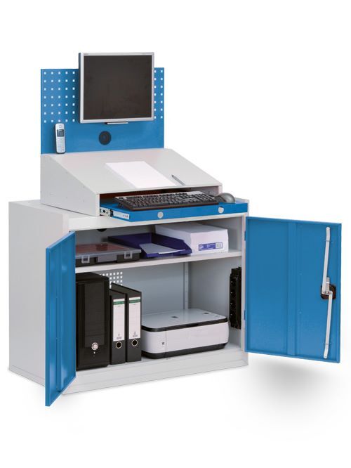 Bedrunka+Hirth Computerschrank stationär 2 Flügeltüren 1 Pult 1000 x 500 x 1460 mm Produktbild Bedrunka+Hirth Computerschrank stationär 2 Flügeltüren 1 Pult 1000 x 500 x 1460 mm