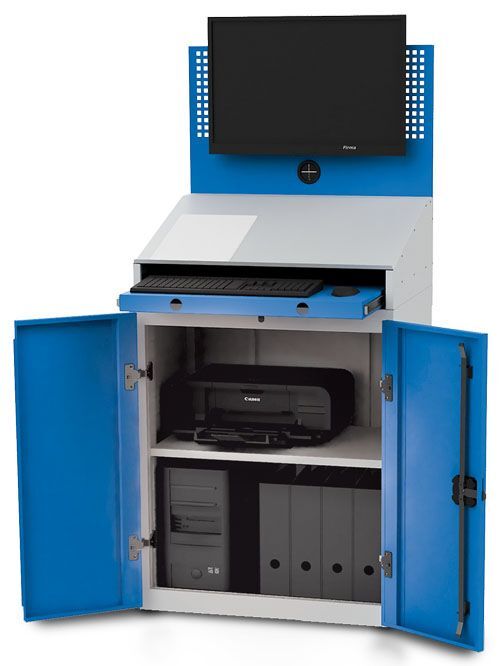 Bedrunka+Hirth Computerschrank stationär Lochwand mit Flachbildschirmhalterung 680 x 500 x 1460 Produktbild Bedrunka+Hirth Computerschrank stationär Lochwand mit Flachbildschirmhalterung 680 x 500 x 1460