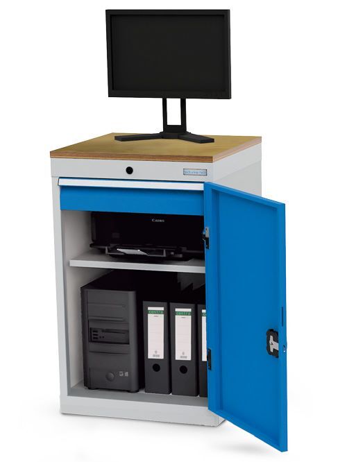 Bedrunka+Hirth Computerschrank stationär 1 Schublade 1 Flügeltüre 530 x 500 x 850 mm Produktbild Bedrunka+Hirth Computerschrank stationär 1 Schublade 1 Flügeltüre 530 x 500 x 850 mm