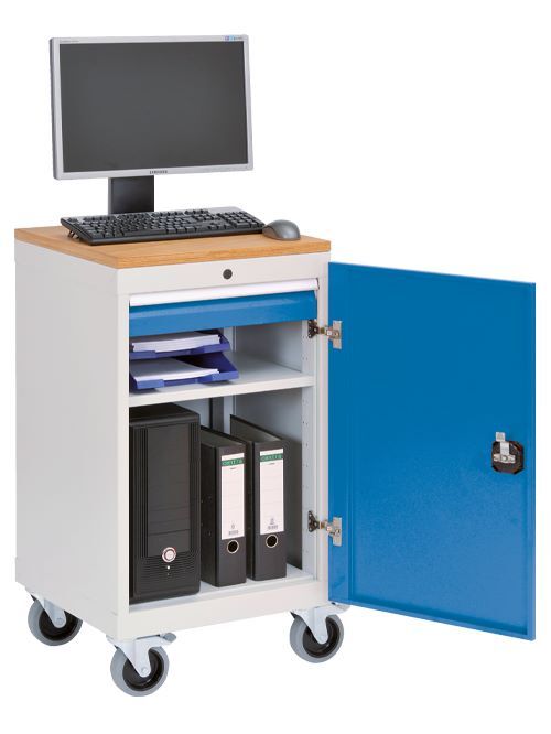 Bedrunka+Hirth Computerwagen Grundgehäuse mit Flügeltüren 530 x 500 x 819 mm Produktbild Bedrunka+Hirth Computerwagen Grundgehäuse mit Flügeltüren 530 x 500 x 819 mm