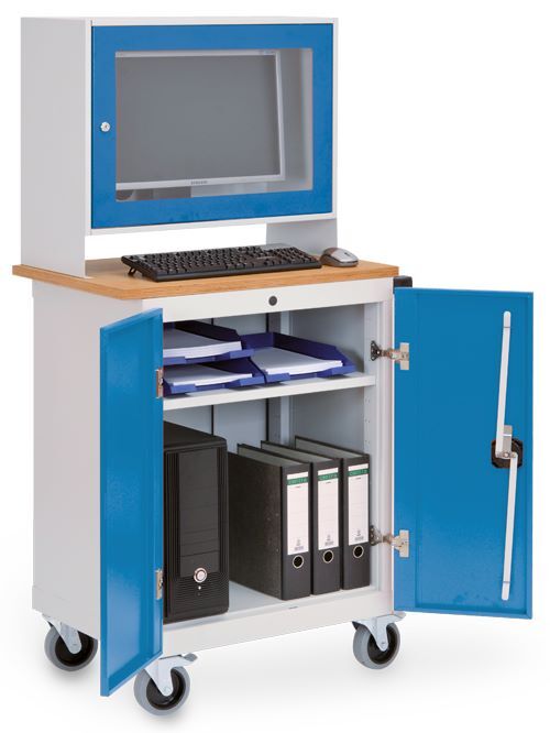 Bedrunka+Hirth Computerwagen Grundgehäuse mit Arbeitsplatte 680 x 500 x 844 mm Produktbild Bedrunka+Hirth Computerwagen Grundgehäuse mit Arbeitsplatte 680 x 500 x 844 mm