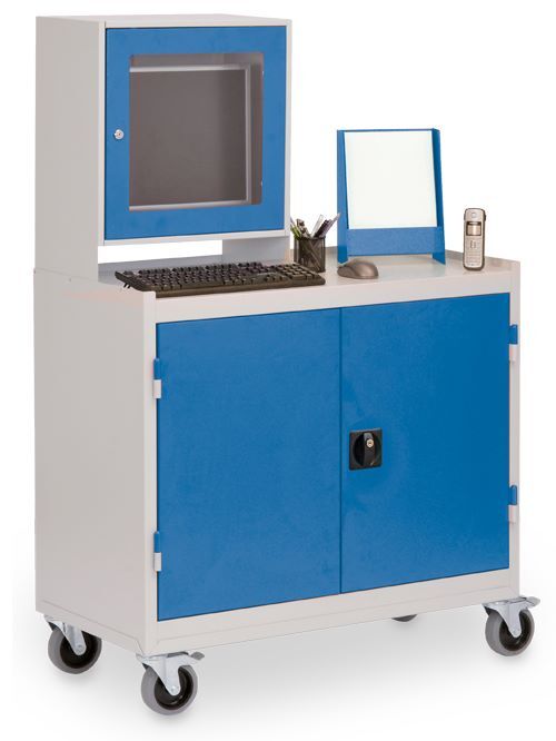 Bedrunka+Hirth Computerwagen mit Monitoraufsatzgehäuse 1000 x 500 x 1575 mm Produktbild Bedrunka+Hirth Computerwagen mit Monitoraufsatzgehäuse 1000 x 500 x 1575 mm