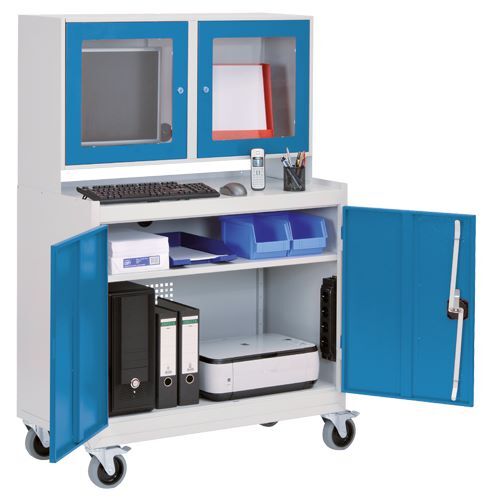 Bedrunka+Hirth Computerwagen mit Monitoraufsatzgehäuse 1000 x 00 x 1575 mm Produktbild Bedrunka+Hirth Computerwagen mit Monitoraufsatzgehäuse 1000 x 00 x 1575 mm