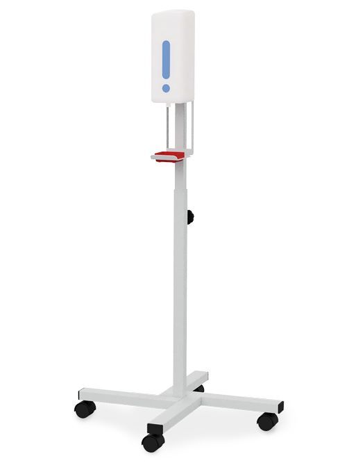 Produktbild Bedrunka+Hirth Desinfektionsmittelständer Easy drive 655 x 655 x 1410 mm