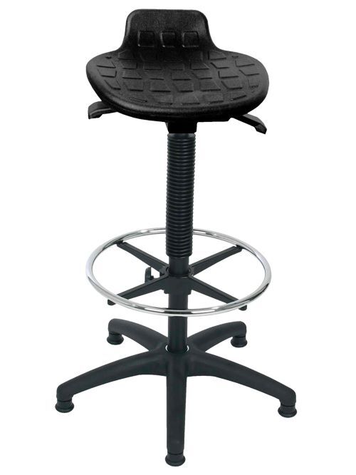 Bedrunka+Hirth Drehhocker mit Bodengleiter und Fußring Sitzhöhe 550 bis 805 mm Produktbild Bedrunka+Hirth Drehhocker mit Bodengleiter und Fußring Sitzhöhe 550 bis 805 mm