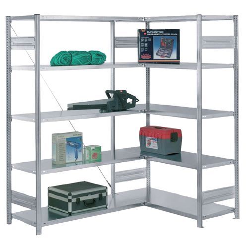 Produktbild Bedrunka+Hirth Eckregal 2 x 7 Fachbödenbis 125 kg 1750 x 400 x 3000 mm