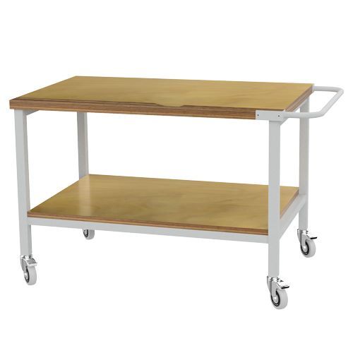 Bedrunka+Hirth Fahrbarer Arbeitstisch 1 Fachboden Buche Multiplex H 859 mm Produktbild Bedrunka+Hirth Fahrbarer Arbeitstisch 1 Fachboden Buche Multiplex H 859 mm