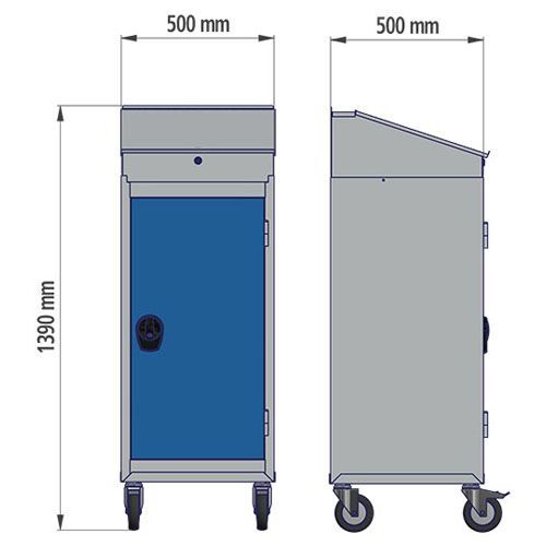 Bedrunka+Hirth Flügeltürenschrank Typ 105 H 1400 mm mit Rolluntersatz Durchmesser 50 mm Produktbild Bedrunka+Hirth Flügeltürenschrank Typ 105 H 1400 mm mit Rolluntersatz Durchmesser 50 mm bild 2
