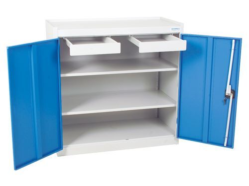 Bedrunka+Hirth Flügeltürenschrank Typ 110 2 Schubladen 1000 x 500 x 1000 mm Produktbild Bedrunka+Hirth Flügeltürenschrank Typ 110 2 Schubladen 1000 x 500 x 1000 mm