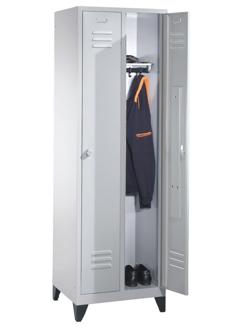 Bedrunka+Hirth Garderobenschrank mit Füßen 610 x 500 x 1950 mm RAL 7035 Produktbild Bedrunka+Hirth Garderobenschrank mit Füßen 610 x 500 x 1950 mm RAL 7035