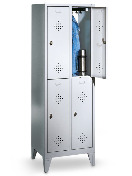 Bedrunka+Hirth Garderobenschrank aus Stahlblech doppelstöckig 1200 x 500 x 1800 mm Produktbild Bedrunka+Hirth Garderobenschrank aus Stahlblech doppelstöckig 1200 x 500 x 1800 mm