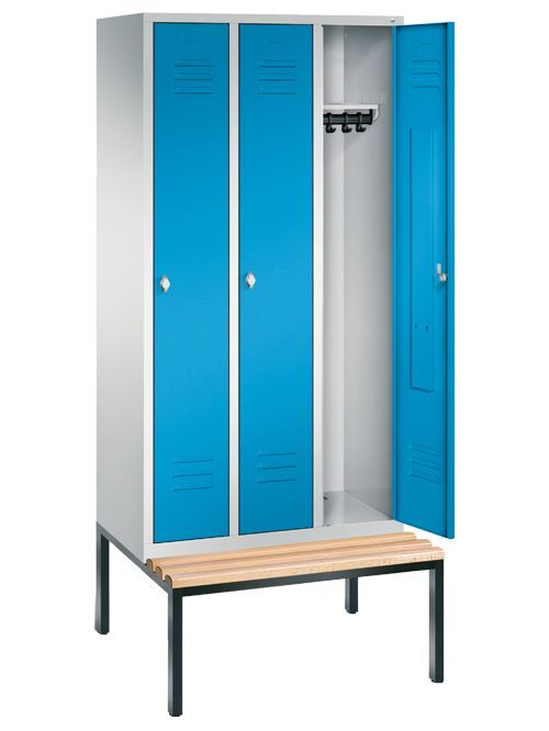 Bedrunka+Hirth Garderobenschrank Stahlblech mit Sitzbank 810 x 815 x 2090 mm Produktbild Bedrunka+Hirth Garderobenschrank Stahlblech mit Sitzbank 810 x 815 x 2090 mm