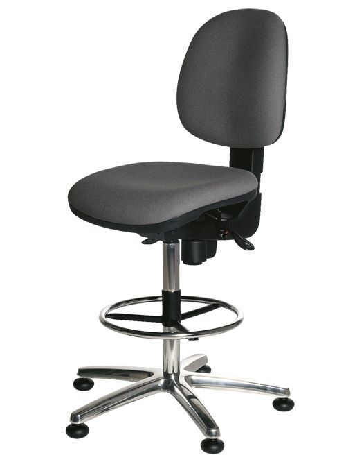 Bedrunka+Hirth Hochstuhl in blau Sitzhöhe von 640 bis 760 mm rollbar Produktbild Bedrunka+Hirth Hochstuhl in blau Sitzhöhe von 640 bis 760 mm rollbar