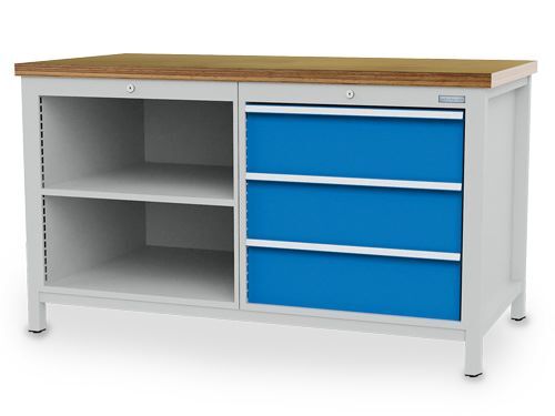 Bedrunka+Hirth Kastenwerkbank mit 2 Leerfächer und 2 Schubladen 1500 x 750 x 959 mm Produktbild Bedrunka+Hirth Kastenwerkbank mit 2 Leerfächer und 2 Schubladen 1500 x 750 x 959 mm