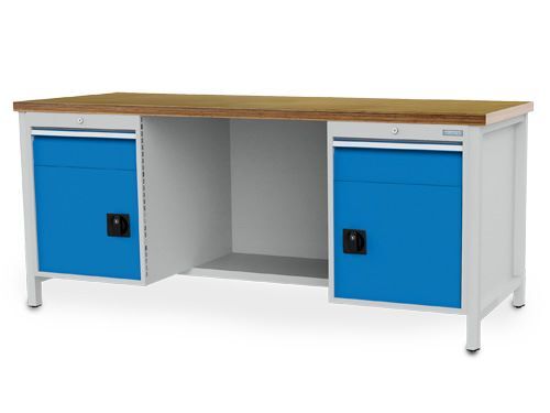 Bedrunka+Hirth Kastenwerkbank 2 Blöcke mit Schublade und Tür 2000 x 750 x 859 mm Produktbild Bedrunka+Hirth Kastenwerkbank 2 Blöcke mit Schublade und Tür 2000 x 750 x 859 mm