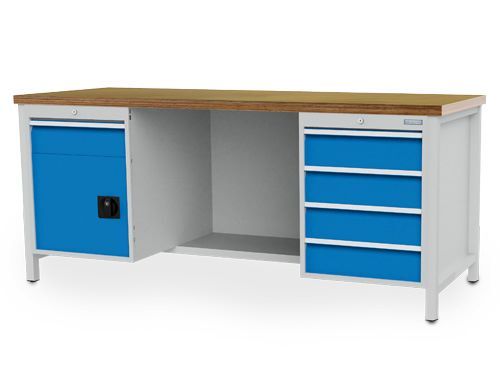 Bedrunka+Hirth Kastenwerkbank 5 fach Schubladenblock 1 Flügeltür 2000 x 750 x 859 mm Produktbild Bedrunka+Hirth Kastenwerkbank 5 fach Schubladenblock 1 Flügeltür 2000 x 750 x 859 mm
