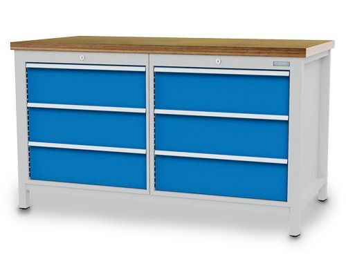 Bedrunka+Hirth Kastenwerkbank 6 Schubladen mit Schloss 1500 x 750 x 859 mm Produktbild Bedrunka+Hirth Kastenwerkbank 6 Schubladen mit Schloss 1500 x 750 x 859 mm