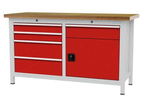 Bedrunka+Hirth Kastenwerkbank 5 Schubladen 1 große Flügeltür 1500 x 600 x 859 mm Produktbild Bedrunka+Hirth Kastenwerkbank 5 Schubladen 1 große Flügeltür 1500 x 600 x 859 mm