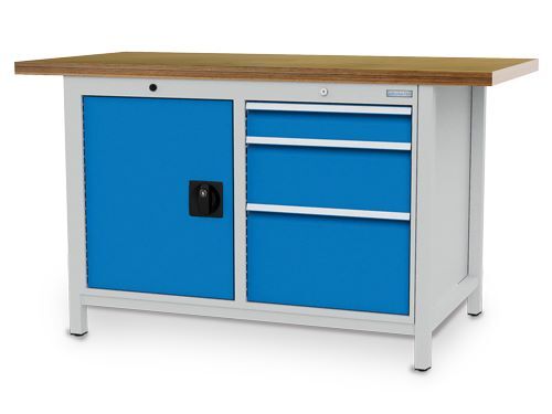 Bedrunka+Hirth Kastenwerkbank Tiefe 750 mm 3 x Schubladen 1 x Flügeltür Produktbild Bedrunka+Hirth Kastenwerkbank Tiefe 750 mm 3 x Schubladen 1 x Flügeltür