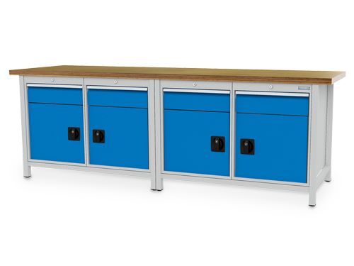 Bedrunka+Hirth Kastenwerkbank mit 4 Schubladen 4 Flügeltüren Maße 2500 x 750 x 959 mm Produktbild Bedrunka+Hirth Kastenwerkbank mit 4 Schubladen 4 Flügeltüren Maße 2500 x 750 x 959 mm