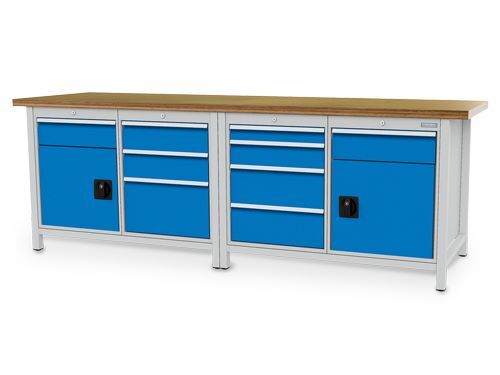 Bedrunka+Hirth Kastenwerkbank mit 9 Schubladen und 2 Türen 2500 x 750 x 859 mm Produktbild Bedrunka+Hirth Kastenwerkbank mit 9 Schubladen und 2 Türen 2500 x 750 x 859 mm